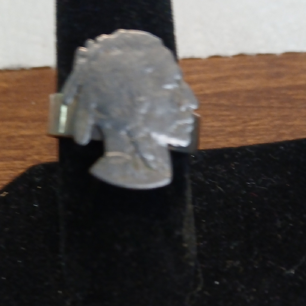 Silver Coin Indian Head Ring 1928
